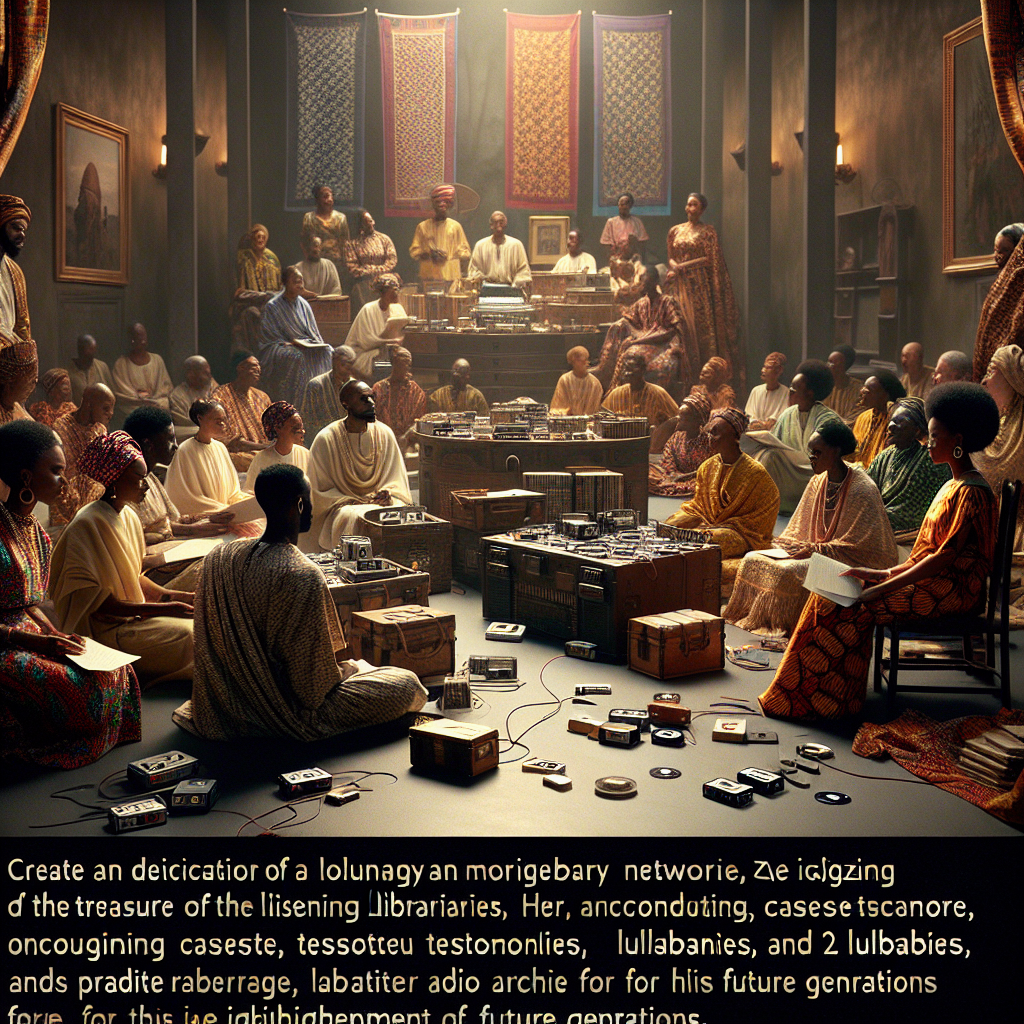 Hands handling archival cassette tapes glowing in amber light